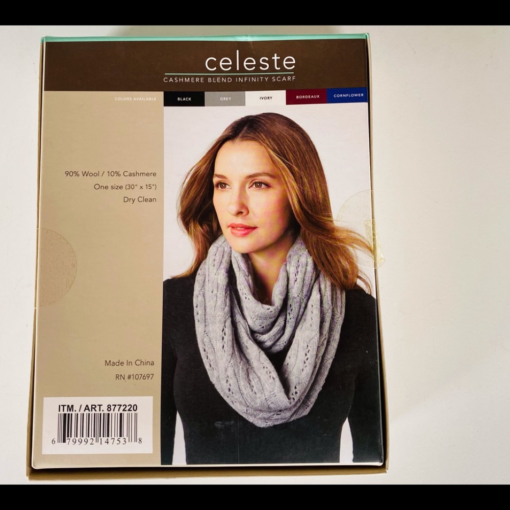 Celeste Ivory Cashmere Blend Infinity Scarf